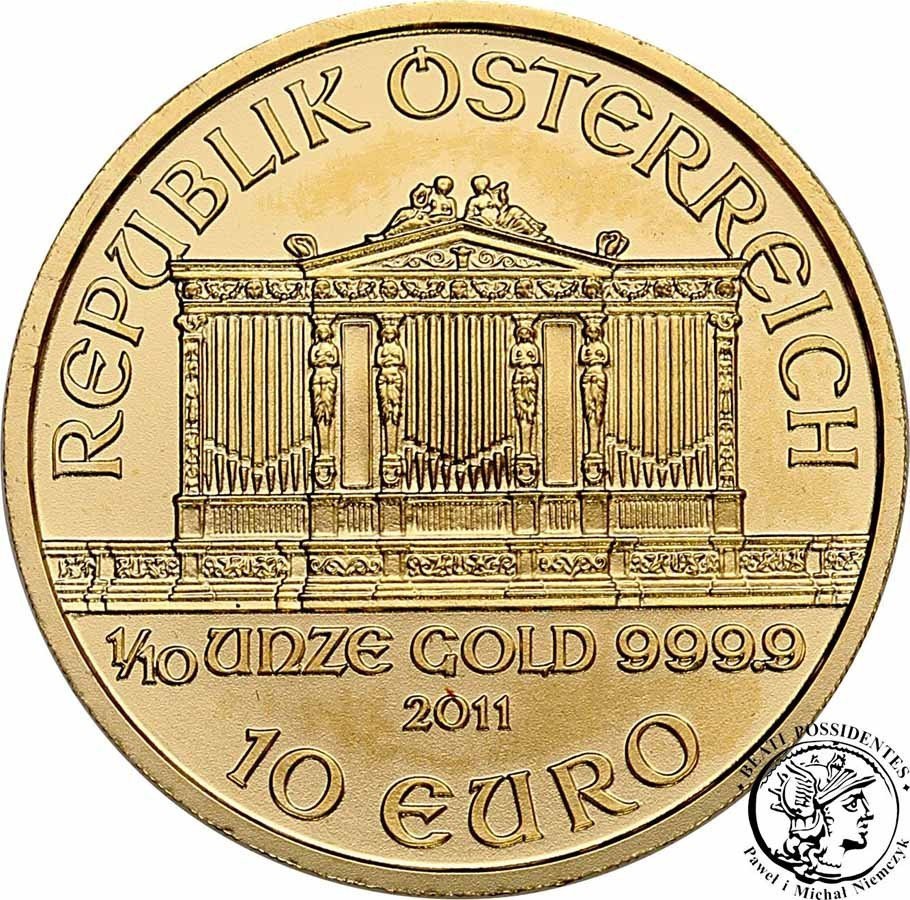 Austria 10 euro 2011 Filharmonia (1/10 oz Au) st.1 
